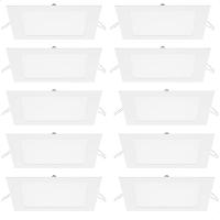 Kit 10 Painel De Led Quadrado Embutir 12w Bivolt Taschibra 6500k Frio - 1