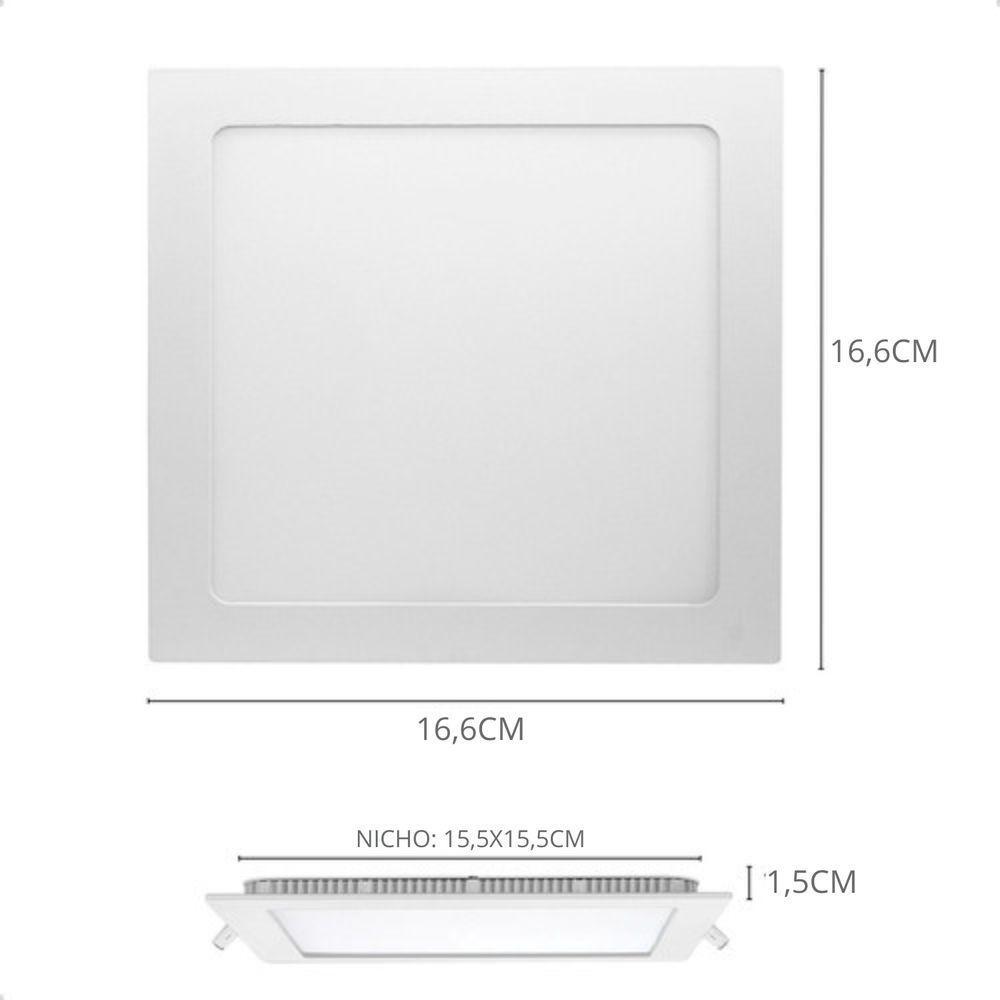 Kit 5 Painel De Led Quadrado Embutir 12w Bivolt Taschibra 6500k Frio - 8