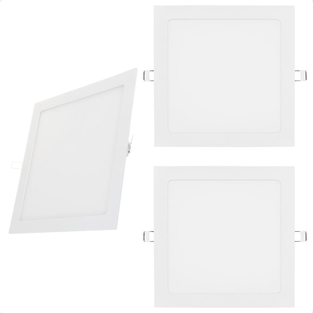 Kit 3 Painel De Led Quadrado Embutir 12w Bivolt Taschibra 6500k Frio - 1