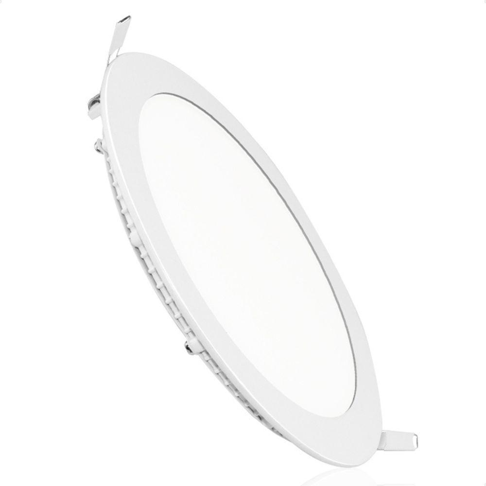 Kit 2 Painel De Led Redondo Embutir 12w Bivolt Taschibra 6500k Frio - 7