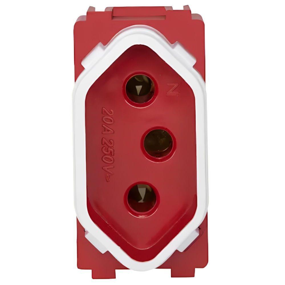 Módulo Tomada 20a Vermelho E Branco - Rvv-1200-2 - Ravenna Módulo Tomada 20a Vm-br - Rvv-1200-2 - Ravenna - 1