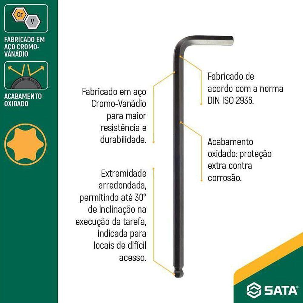 Chave Hexagonal Longa 10mm - St84508l - Sata Chave Hexagonal Longa 10mm Sata St84508l - 3