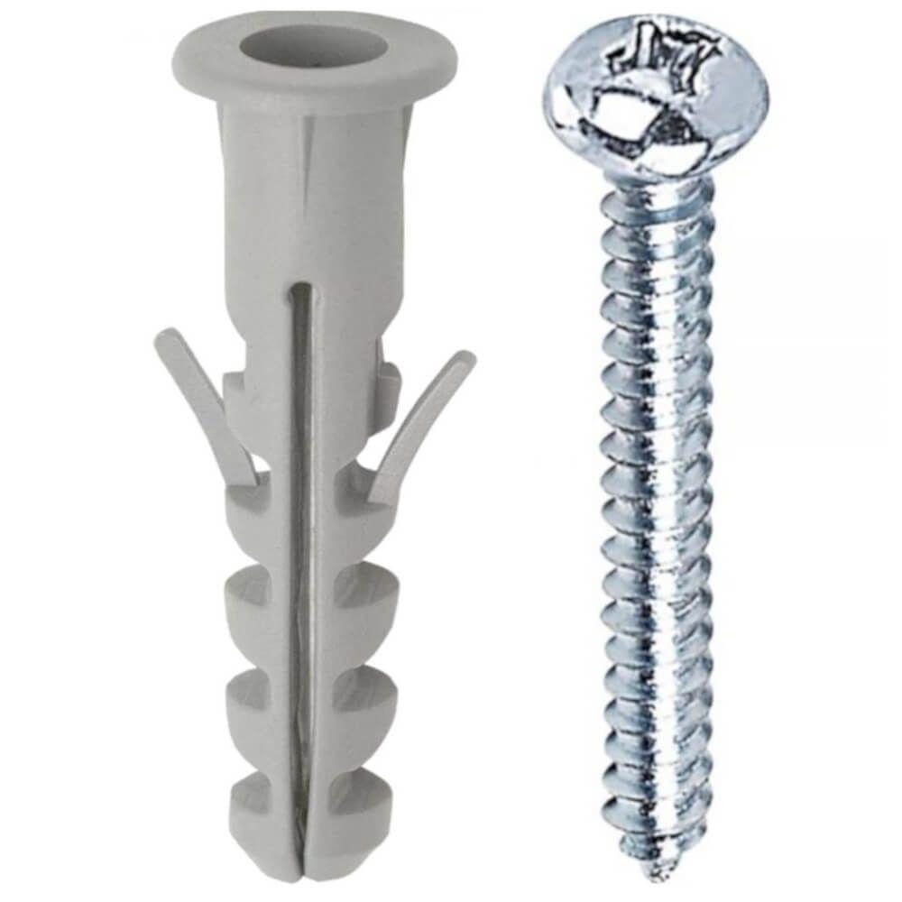 Bucha 6mm Nylon Com Parafuso Auto Atarraxante Cabeça Panela 3,9x32 Com Cartela De 06 Peças - Pab413 - Foxmix - 1