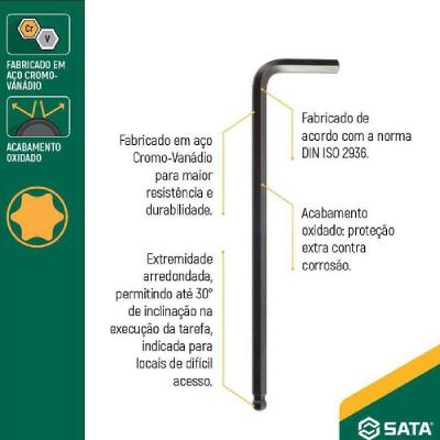 Chave Hexagonal Curta 8mm Sata - St84314l - Sata