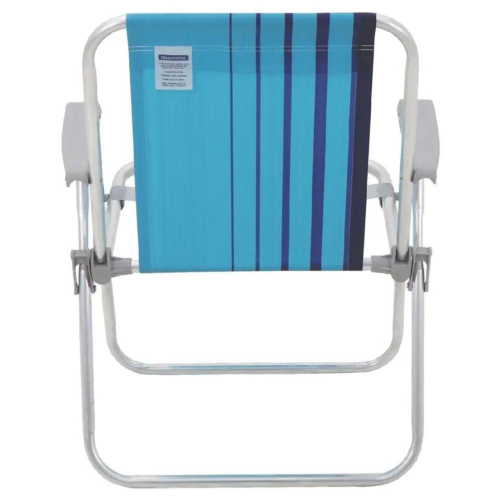Cadeira De Praia Samoa Alta Em Alumínio Com Assento Azul - 92900002 - Tramontina - 3