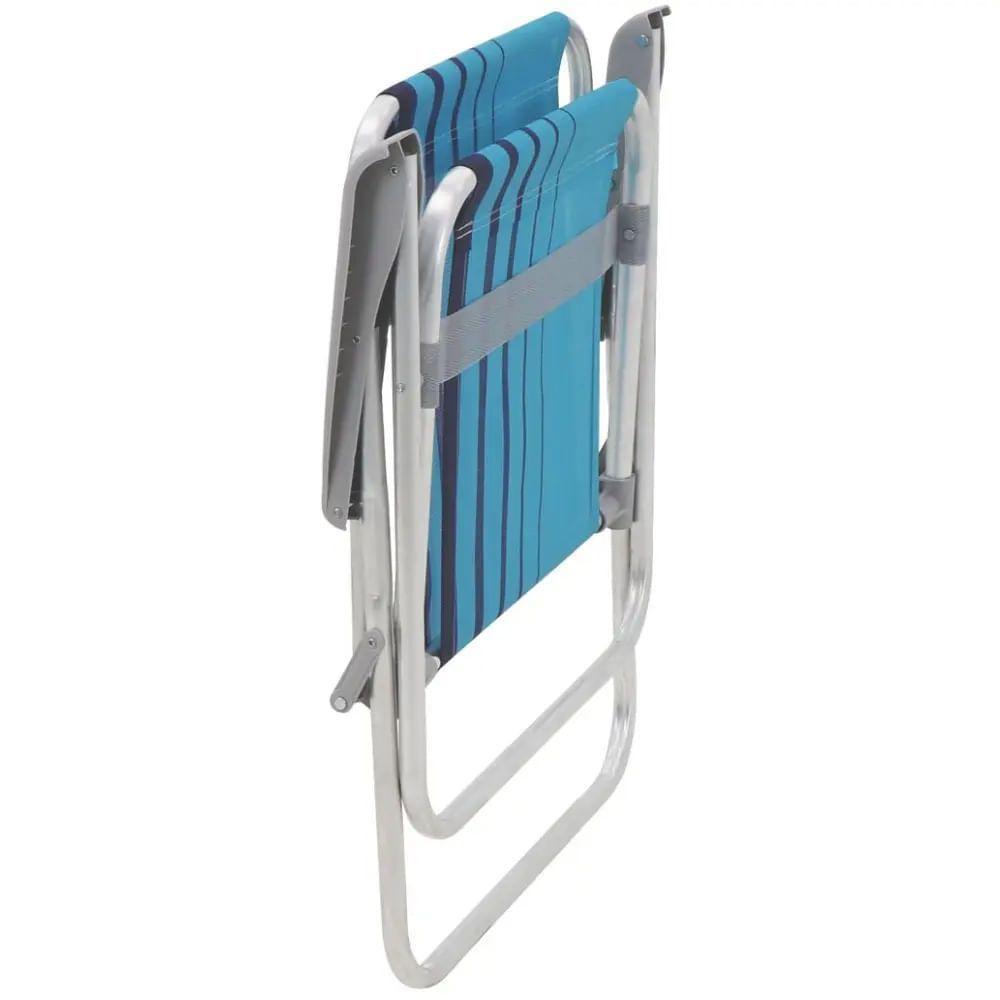 Cadeira De Praia Samoa Alta Em Alumínio Com Assento Azul - 92900002 - Tramontina - 4