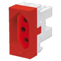 Módulo Tomada 2p+t 20a Elegance Vermelha - 2350 - Fame Tomada 2p+t 20a Vermelha Elegance Fame 092.2350.3 - 1