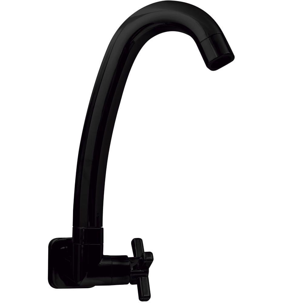 Torneira Para Cozinha Com 1-4 Volta Preta Em Parede - 774334 - Stoc - 1
