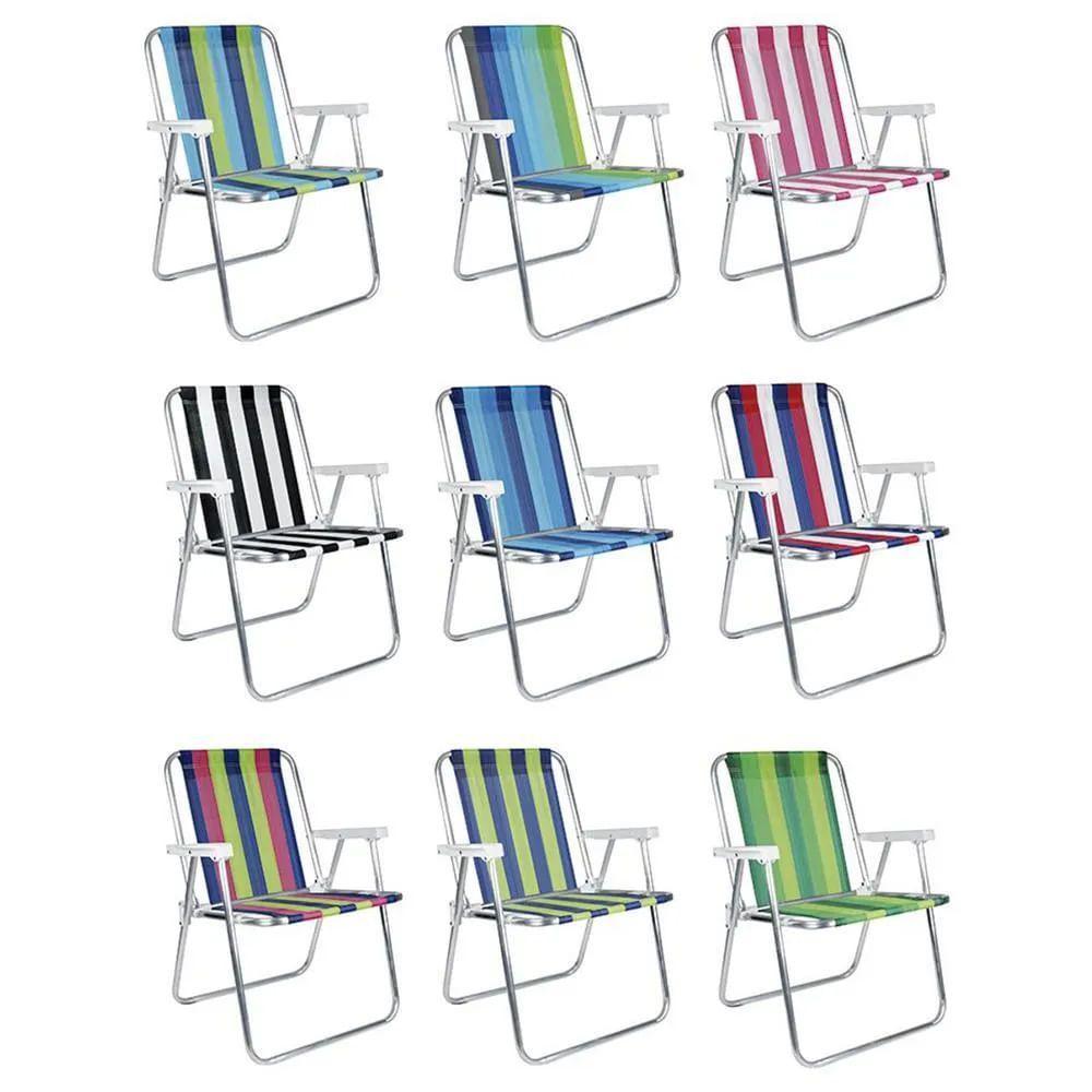 Cadeira De Praia Alta Alumínio Sortida - 2101 - Mor - 6