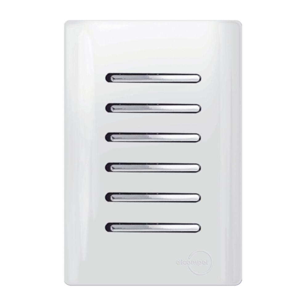 6 Interruptores Simples Cromado Com Placa 4x2 Branco - Dc-1200175 - Novara - 1