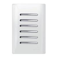 6 Interruptores Simples Cromado Com Placa 4x2 Branco - Dc-1200175 - Novara - 1