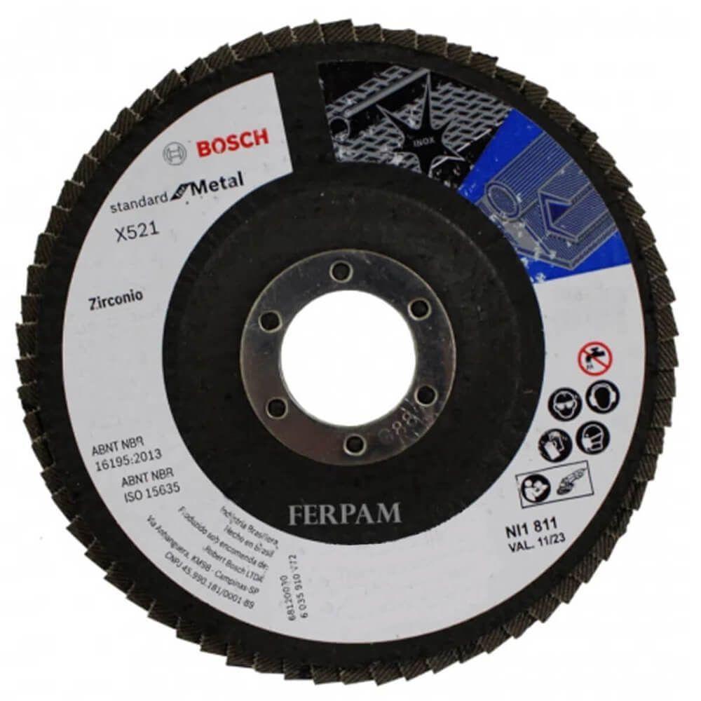 Disco Flap X521 Para Metal Grão 80 115mm - 2608619290 - Bosch - 1