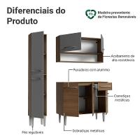 Armário De Cozinha Compacta 137 Cm Rustic-cinza Emilly Madesa 012