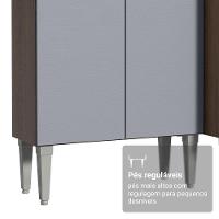 Armário De Cozinha Compacta 137 Cm Rustic-cinza Emilly Madesa 012 - 7