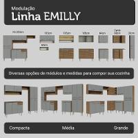 Armário De Cozinha Compacta 137 Cm Rustic-cinza Emilly Madesa 012 - 9