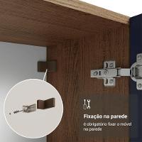 Cristaleira 70 Cm 2 Portas De Vidro Com Pés Cônicos Rustic-azul-rustic Vik Madesa - 8