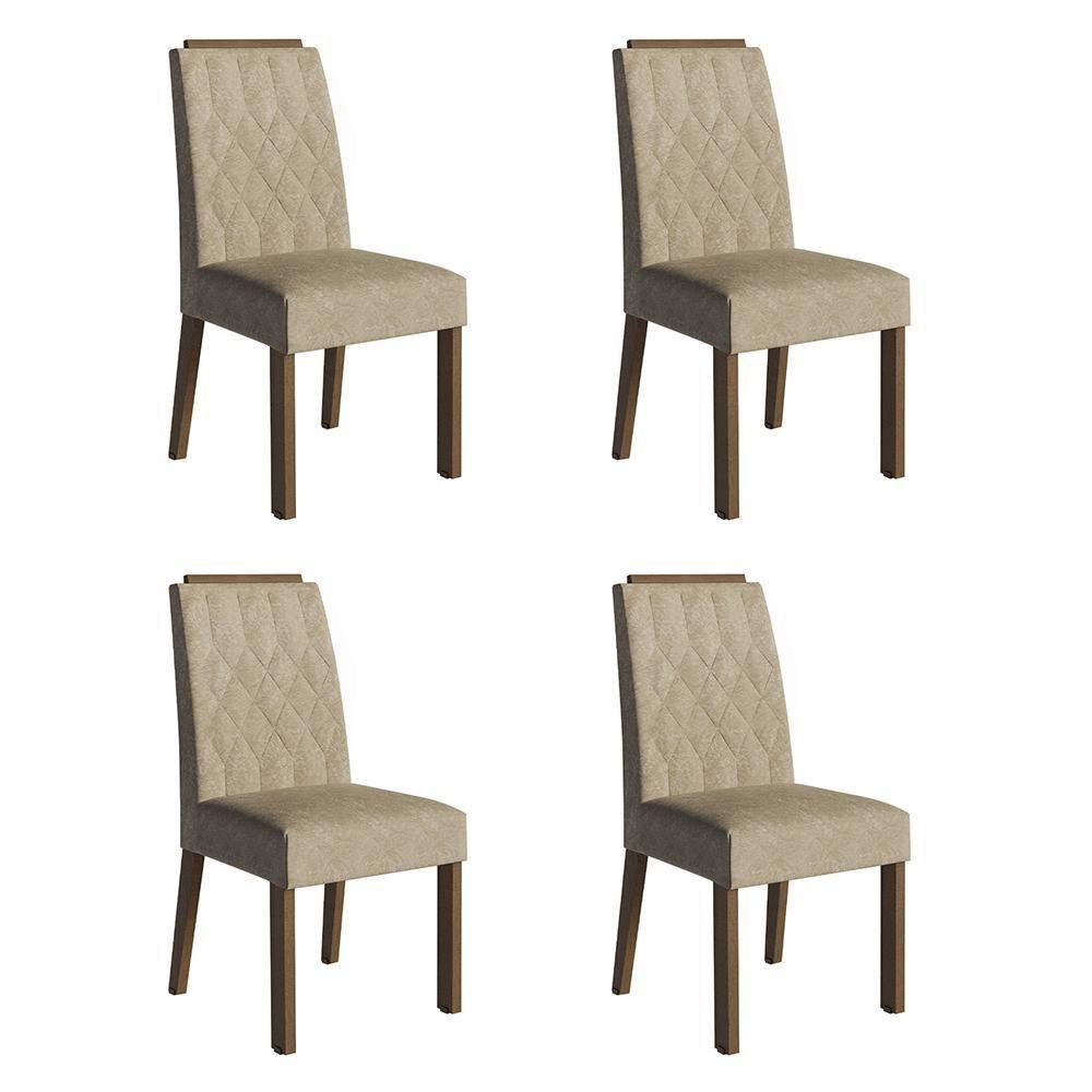 Kit 4 Cadeiras De Jantar 4256 Com Espaldar Rustic-imperial Madesa - 1