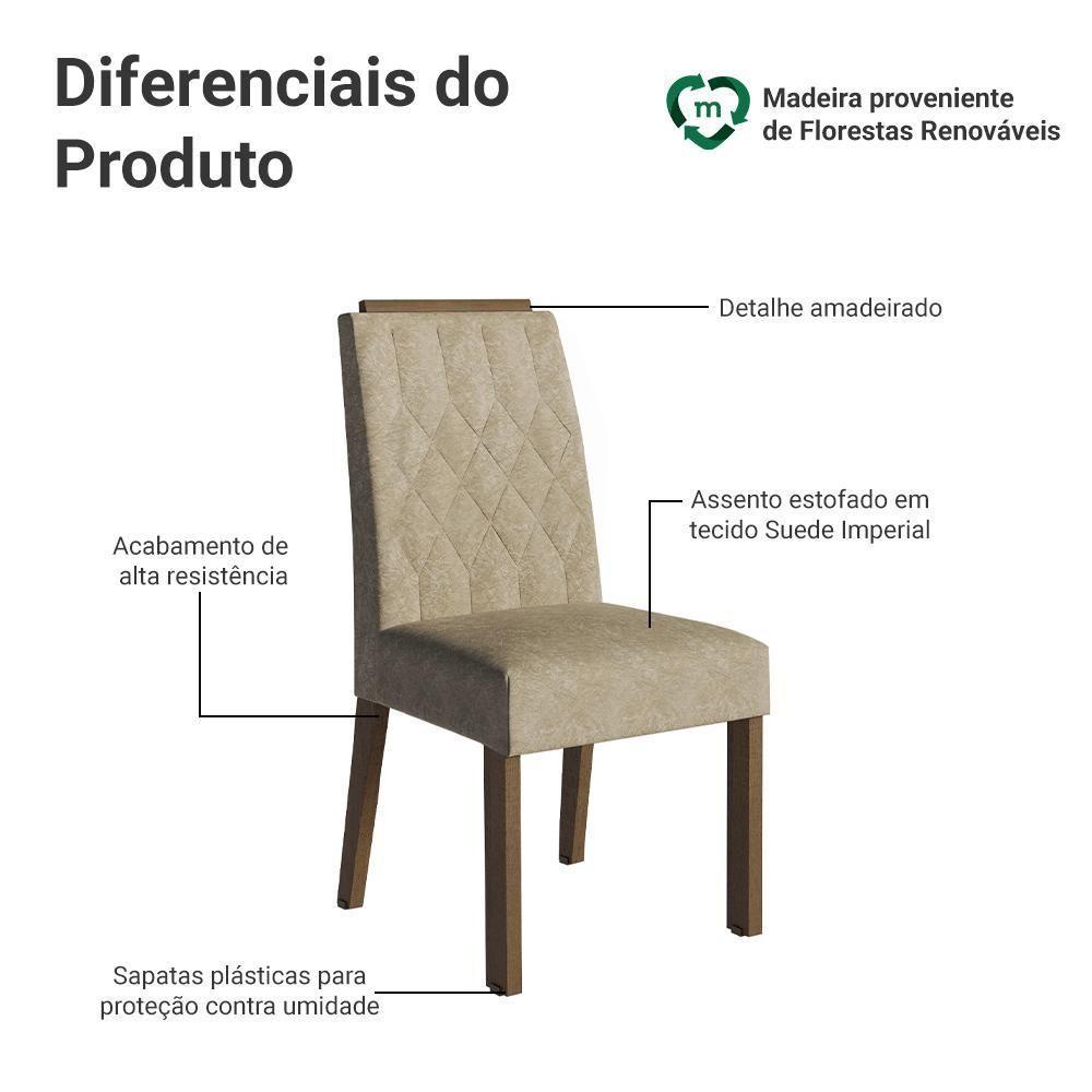 Kit 4 Cadeiras De Jantar 4256 Com Espaldar Rustic-imperial Madesa - 4