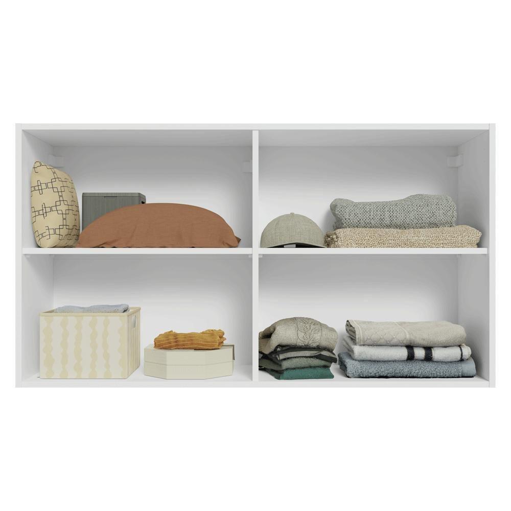 Armário Aéreo Para Quarto 120 Cm 2 Portas Branco Neo Madesa - 4