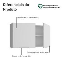 Armário Aéreo Para Quarto 120 Cm 2 Portas Branco Neo Madesa - 3