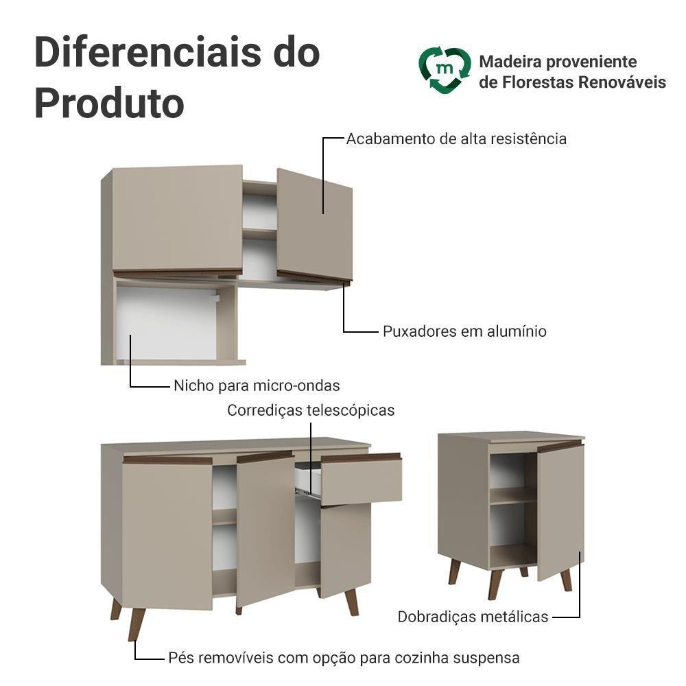Armário De Cozinha Compacta 180 Cm Crema Nice Madesa 02 - 4