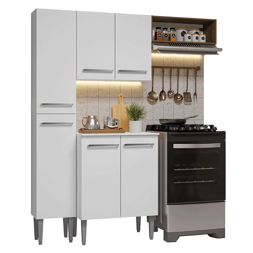 Armário De Cozinha Compacta 156 Cm Branco Emilly Madesa 01 - 2
