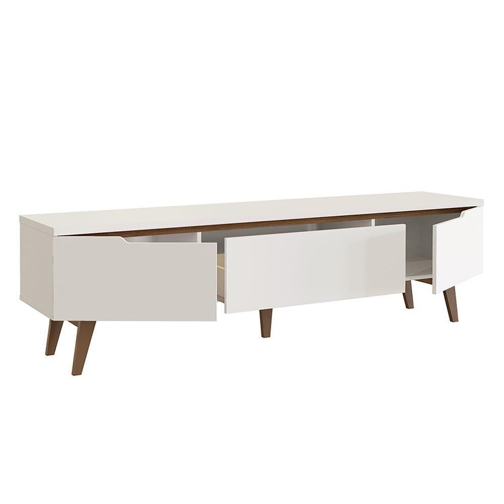 Rack Para Tv Até 80 Polegadas 180cm 2 Portas 1 Gaveta Branco-rustic Toronto Madesa - 6