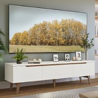 Rack Para Tv Até 80 Polegadas 180cm 2 Portas 1 Gaveta Branco-rustic Toronto Madesa - 1