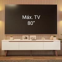Rack Para Tv Até 80 Polegadas 180cm 2 Portas 1 Gaveta Branco-rustic Toronto Madesa - 5