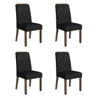 Kit 4 Cadeiras De Jantar 4255 Com Espaldar Rustic-oxford Madesa - 1