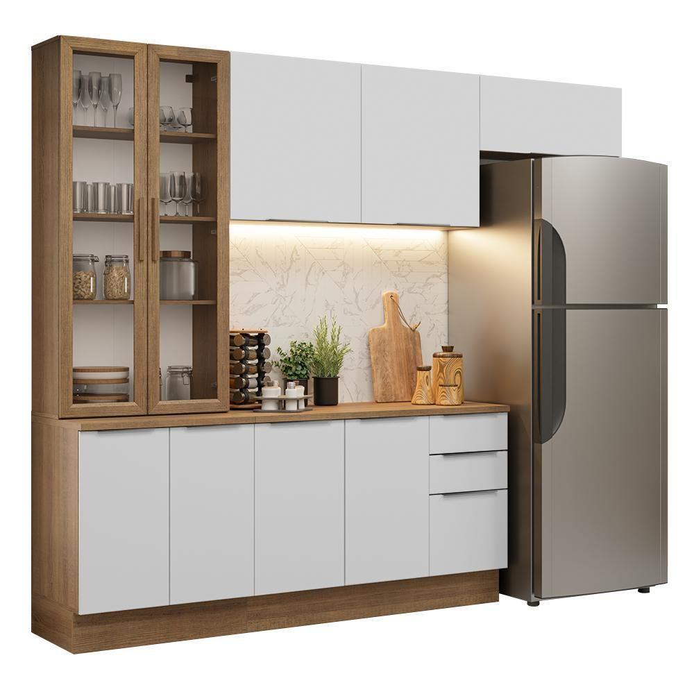 Armário De Cozinha Completa 270cm Rustic/branco Stella Madesa 11 - 2