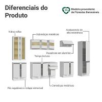 Armário De Cozinha Completa 100% Mdf 290 Cm Smart Madesa 01 Branco