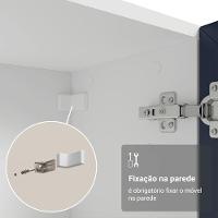 Cristaleira 70 Cm 2 Portas De Vidro Com Pés Cônicos Branco-azul-branco Vik Madesa - 8