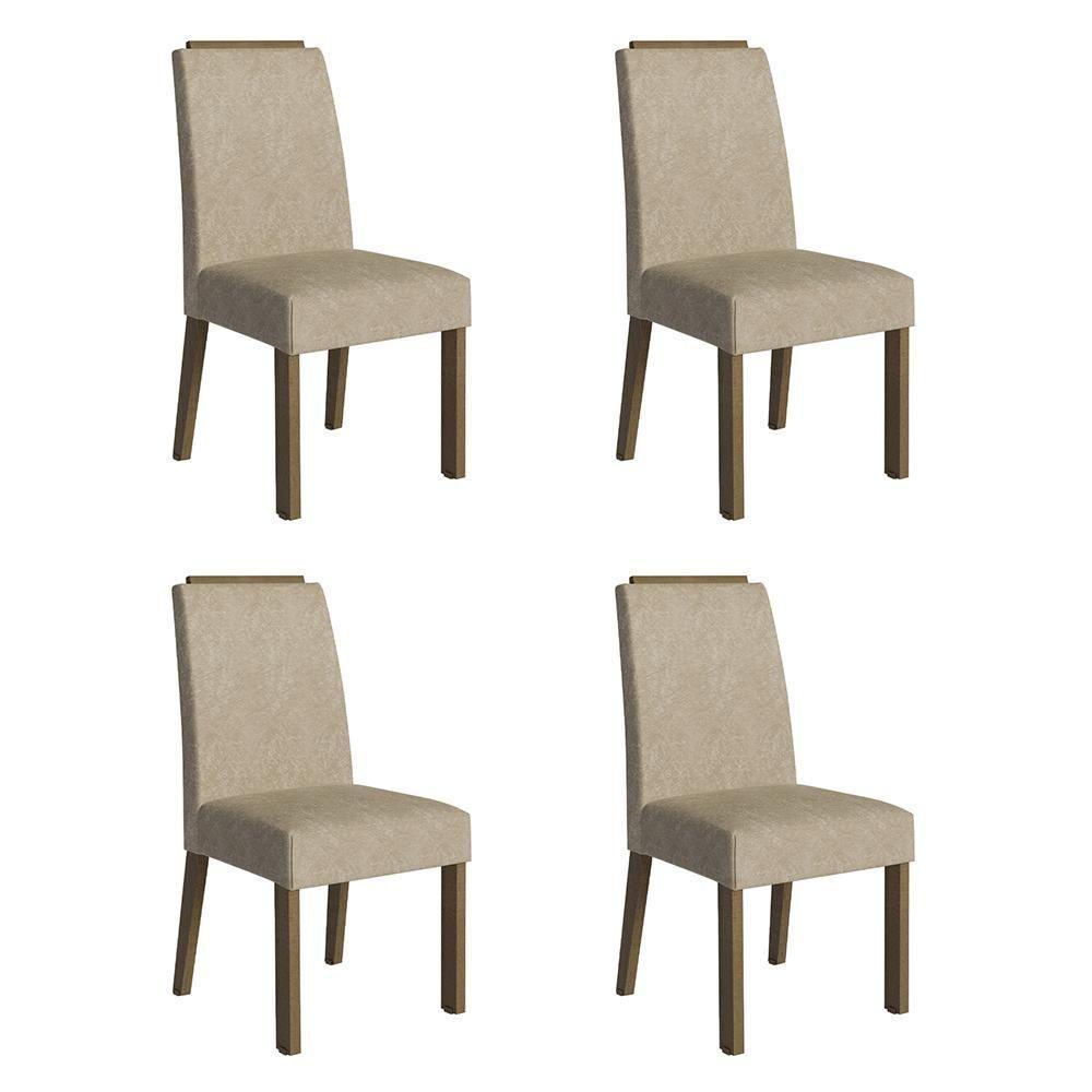 Kit 4 Cadeiras De Jantar 4255 Com Espaldar Rustic-imperial Madesa - 1