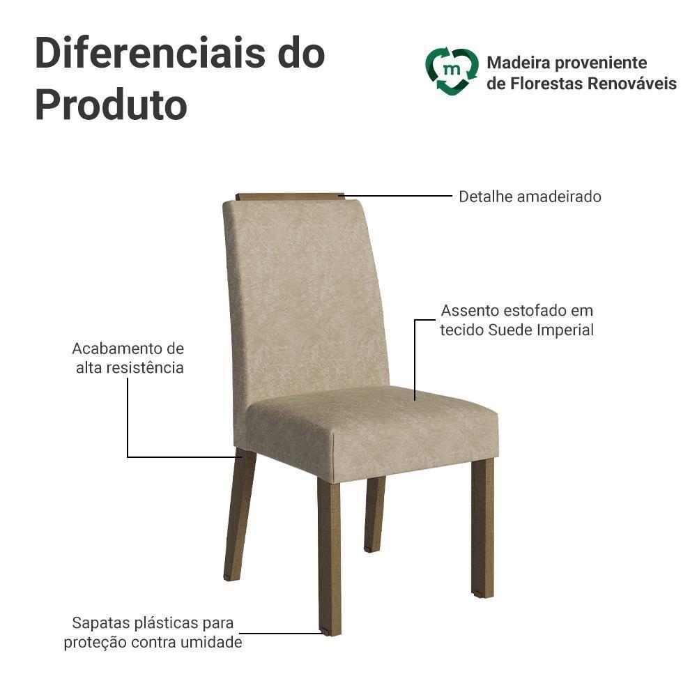 Kit 4 Cadeiras De Jantar 4255 Com Espaldar Rustic-imperial Madesa - 4