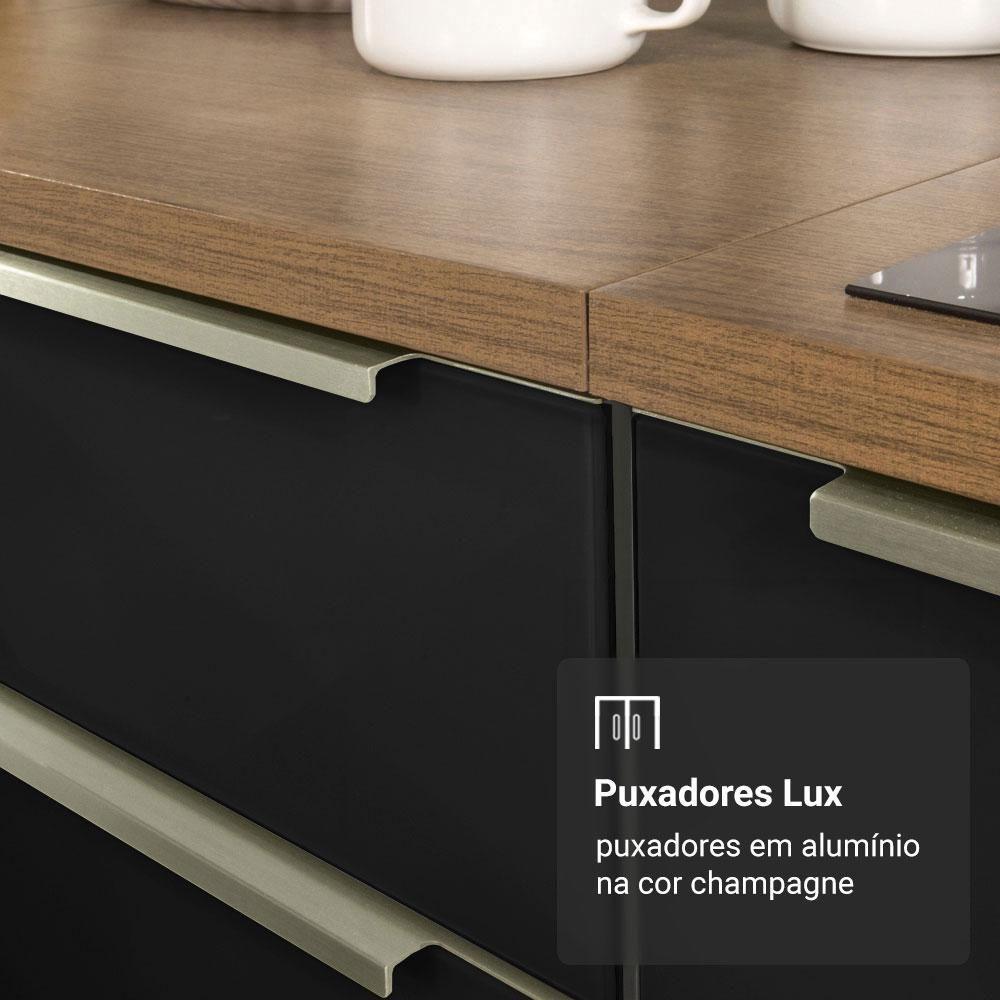 Armário De Cozinha Completa 270cm Rustic/preto Lux Madesa 04 - 6