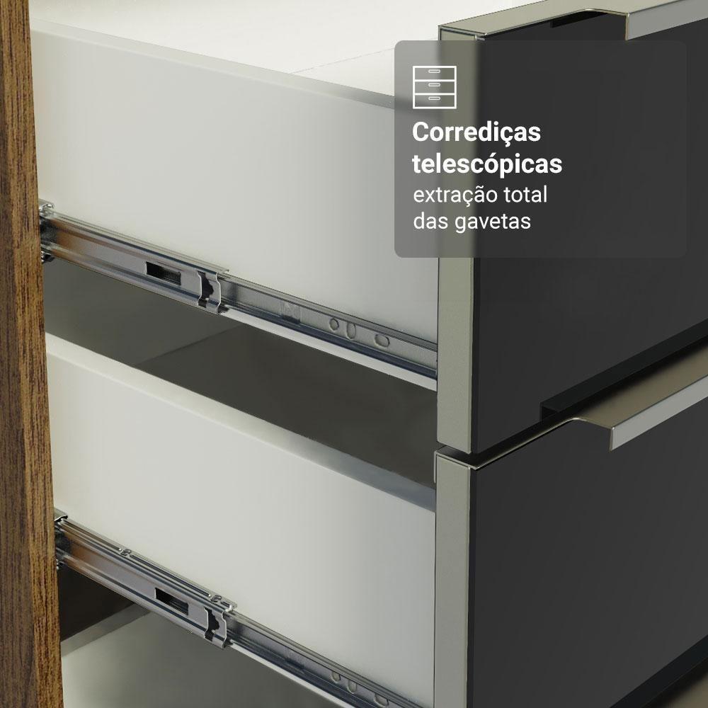 Armário De Cozinha Completa 270cm Rustic/preto Lux Madesa 04 - 7