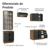 Armário De Cozinha Completa 270cm Rustic/preto Lux Madesa 04