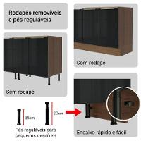 Armário De Cozinha Completa 270cm Rustic/preto Lux Madesa 04 - 9