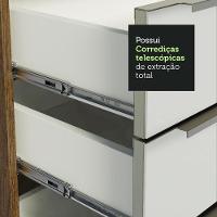 Armário De Cozinha Completa 240cm Rustic/branco Veludo Lux Madesa 05 Rustic/branco Veludo Rustic/branco Veludo