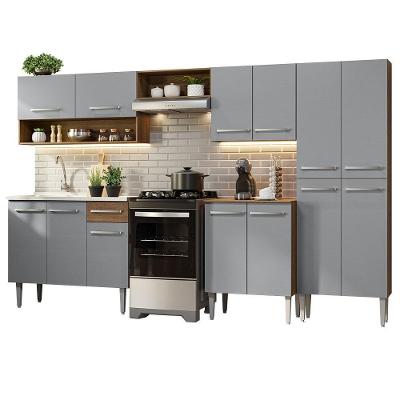 Armário De Cozinha Completa 293cm Com Pia Rustic/cinza Emilly Madesa 09 Rustic/cinza Rustic/cinza