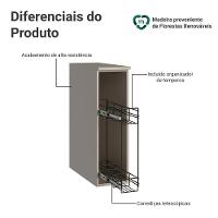 Balcão Porta-tempeiros 20 Cm Suspenso Crema Nice Madesa Crema - 3