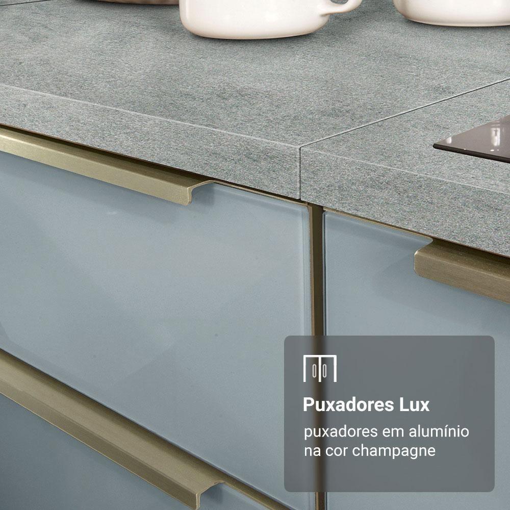 Armário De Cozinha Completa 240cm Branco/cinza Lux Madesa 08 Branco/cinza Branco/cinza - 2