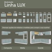 Armário De Cozinha Completa 240cm Branco/cinza Lux Madesa 08 Branco/cinza Branco/cinza - 10