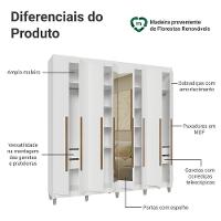 Guarda-roupa Casal Com Pés 8 Portas Batentes Com Espelho Branco-branco-rustic Netuno Madesa