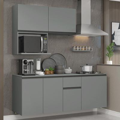 Armário De Cozinha Compacta 180 Cm Suspensa Nice Madesa 03 Cinza