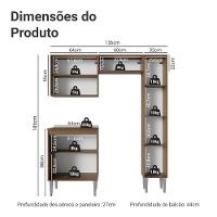 Armário De Cozinha Compacta 156 Cm Rustic Emilly Madesa 02 - 3