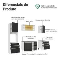 Armário De Cozinha Completa 240cm Branco/preto Lux Madesa 08 Branco/preto Branco/preto - 3