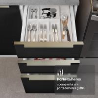 Armário De Cozinha Completa 240cm Branco/preto Lux Madesa 08 Branco/preto Branco/preto - 6