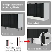Armário De Cozinha Completa 240cm Branco/preto Lux Madesa 08 Branco/preto Branco/preto - 7